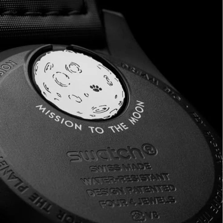 Swatch Chronograph Swatch x Omega Moonswatch Mission to the Moonphase "Snoopy" New Moon, Schwarz Bioceramic, VELCRO Armband, Mondphasenfunktion - Preisvergleich – Bild 6