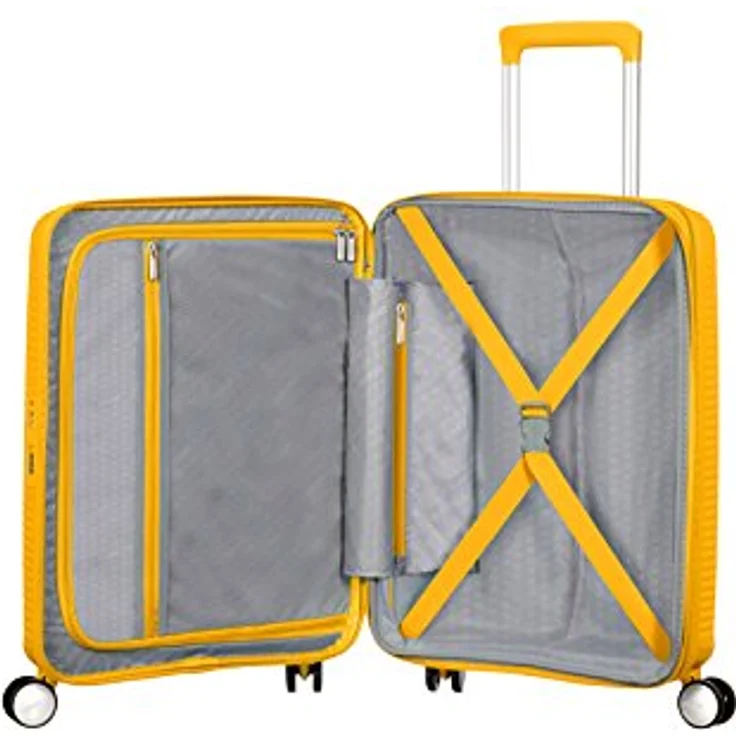 American Tourister Soundbox - Spinner S Erweiterbar Handgepäck, 55 cm, 41 L, Gelb (Golden Yellow) – Bild 3