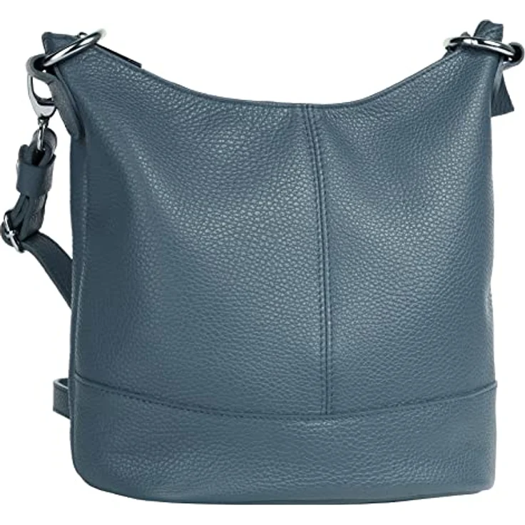 Cluty Umhängetasche echt Leder Made in Italy, stufenlos verstellbarer Schultergurt, schwarz – Bild 3
