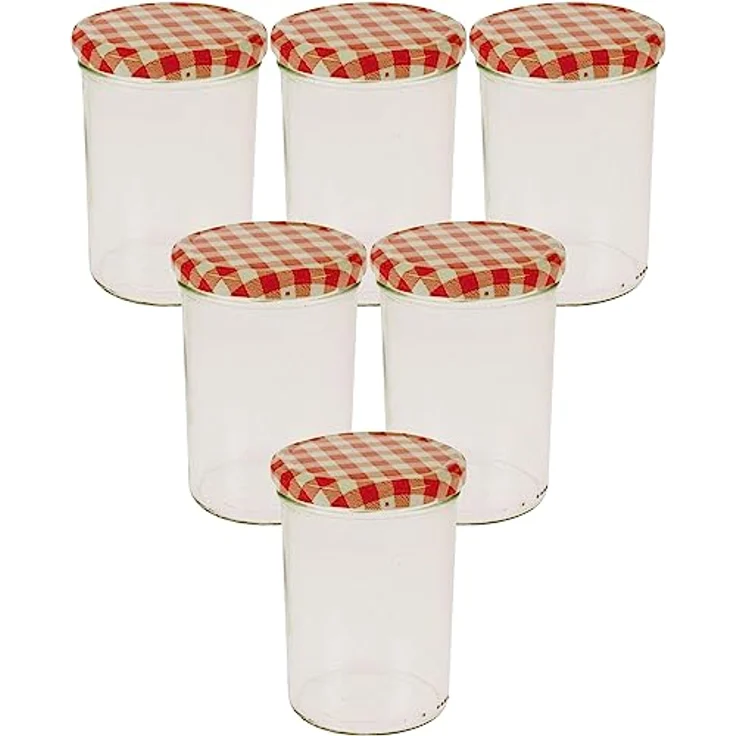 Viva Haushaltswaren 6 x großes Marmeladenglas - Einmachglas 440 ml mit Deckel, Twist-off Gläser Set in Sturzform -als Einweckgläser, Vorratsdosen etc. verwendbar inkl. Beschriftungsetiketten – Bild 2