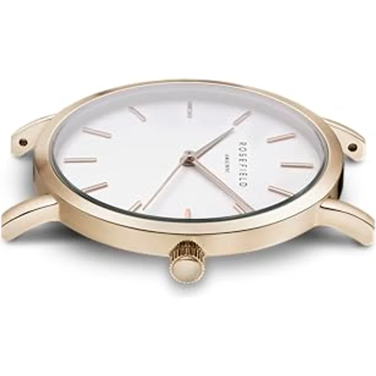 Rosefield The Tribeca Gold, Damenuhr 33 mm mit weißem Zifferblatt und goldenem Band, wasserdicht bis 3 ATM, inklusive Geschenkbox – Bild 3
