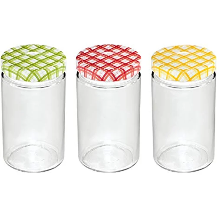 Tescoma Einmachglas 700 ml, transparent mit butem Deckel, 895116, 3 Stück – Bild 2