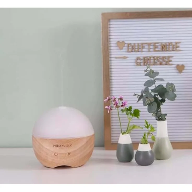 Primavera Aroma Vernebler Woody, Ultrasonic Diffuser aus Glas und Holz mit 7 Farben, für Räume bis 30 m², 120 ml Wassertank, automatischer Abschaltung – Bild 4
