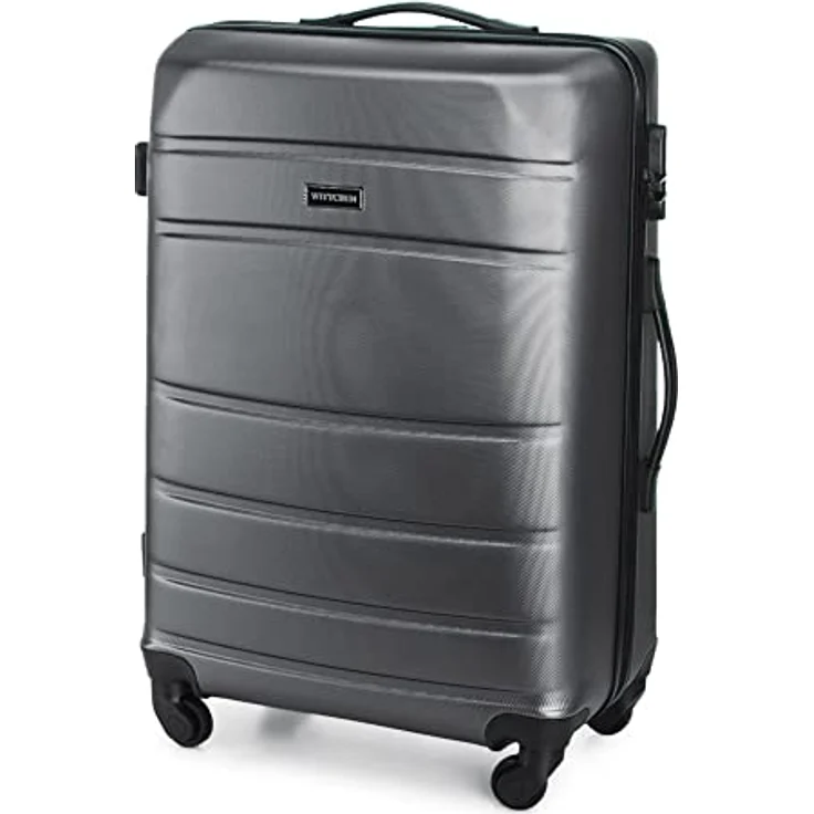 WITTCHEN Mittlerer Koffer Trolley Koffer Reisekoffer aus ABS Hartschalen Trolley 4 Rollen Kombinationsschloss Grau 56-3A-652-01 – Bild 2
