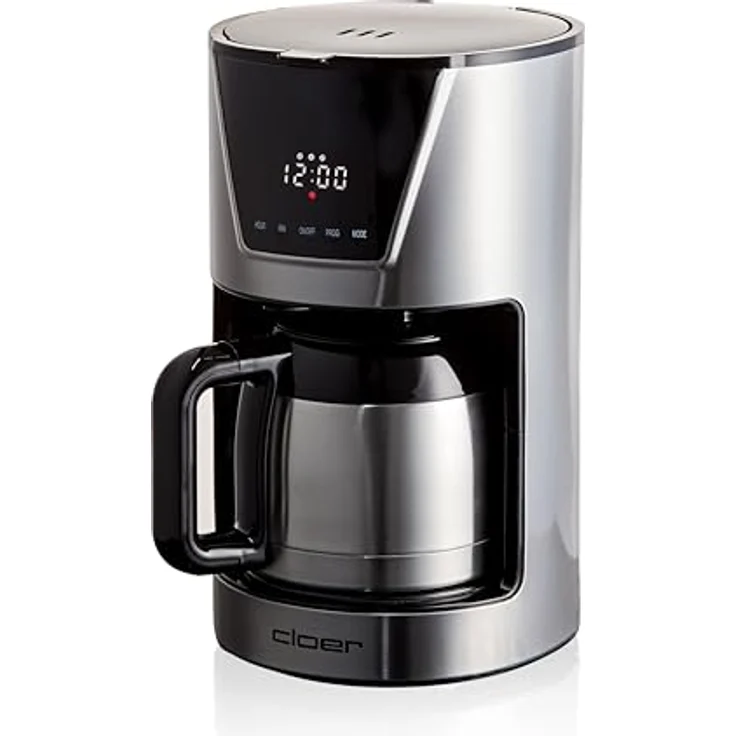 Cloer Filterkaffeemaschine für 10 Tassen, Edelstahl, mit Warmhaltefunktion, LCD-Touch-Display und Timer – Bild 2