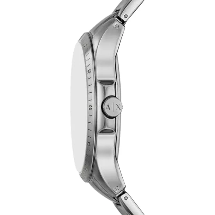 Armani Exchange Watch for Men, Automatic Movement and 46mm Case Size with Stainless Steel, Black Dial and Silver Stainless Steel Band, Waterproof up to 50m – Bild 3