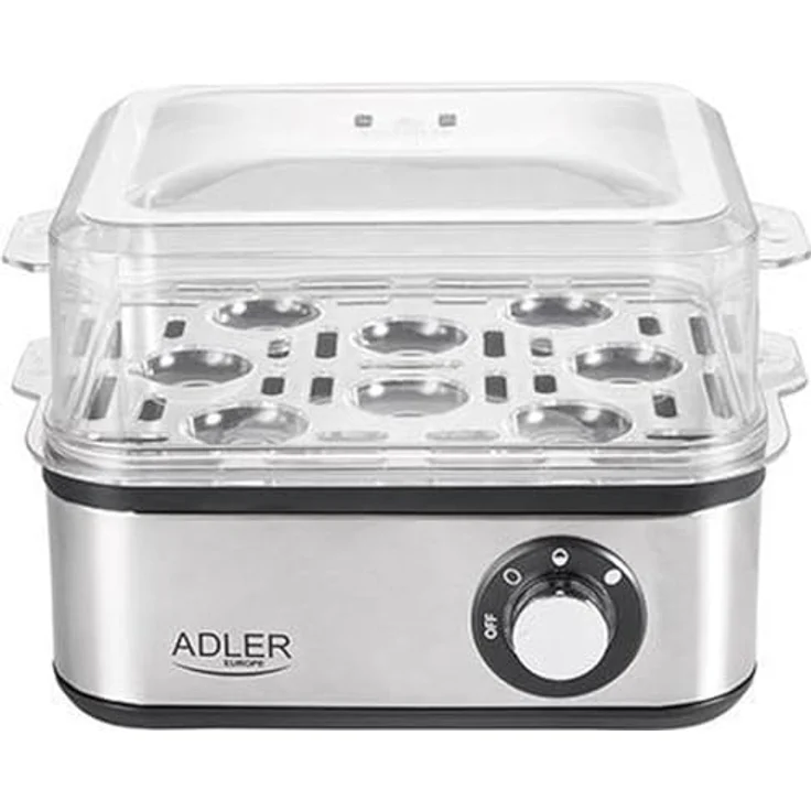 Adler Elektrischer Eierkocher | 1-8 Eier | Eier 500 Watt | Edelstahlheizplatte | Automatische Abschaltung | Kontrollleuchte | Überhitzungsschutz | Eier Kocher | Egg Cooker | – Bild 3