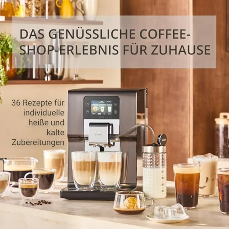 Krups EA879E, Kaffeevollautomat mit integriertem Mahlwerk, 2,5 l Wassertank, TFT-Display, metallisch, Silber, Schwarz – Bild 3