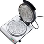 Hagen Grote Waffeleisen Norwegisches Krumkake-Waffeleisen, hauchdünne Waffeln und zarte Hörnchen, Aluminiumguss-Backplatten, 5 Stufen Bräunungsgrad, Hartkunststoff-Korpus, antihaftbeschichtete Backfläche, 230V/1.000W, inkl. konischem Hörnchenholz