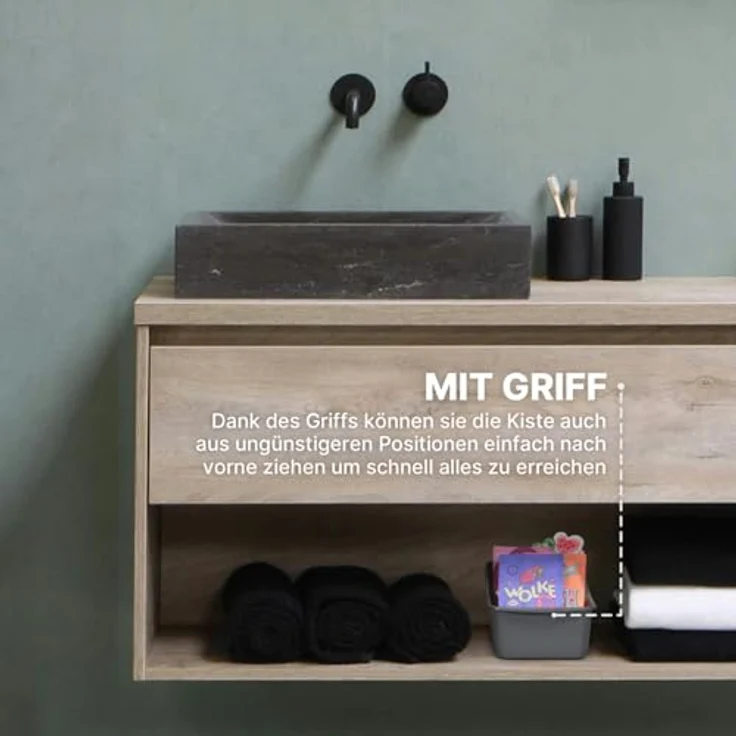 Pro Home Küchen Organizer mit 3 Fächern ( 2er Pack ) - Kunststoff Aufbewahrungsbox, weiß - Hergestellt in der EU, optimale Organisation, vielseitig, platzsparendes & stilvolles Design – Bild 5