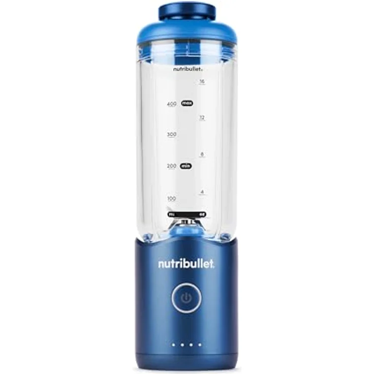 nutribullet Smoothie-Maker NB Flex Portable NBP013BL, blauer Standmixer mit 0,59 l BPA-freiem Becher und klappbarem Deckel – Bild 2