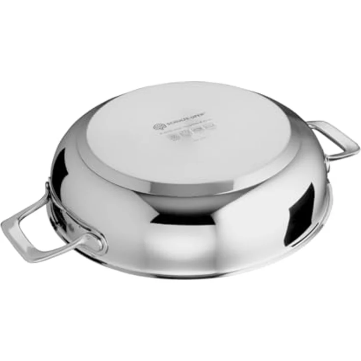 Schulte-Ufer Schmorpfanne ASTRAL mit UniverSUS-Oberflächenstruktur, Edelstahl, 28 cm, energiesparender Allherd-Aluminium-Kapselboden – Bild 4