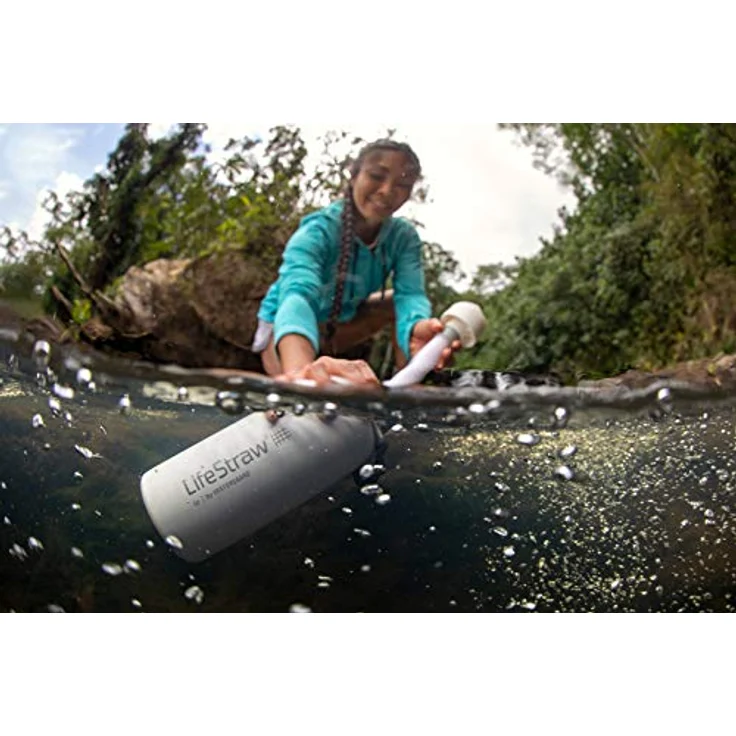 LifeStraw Go Stainless Steel Edelstahlflasche isoliert mit Filter in weiß Weiß – Bild 4