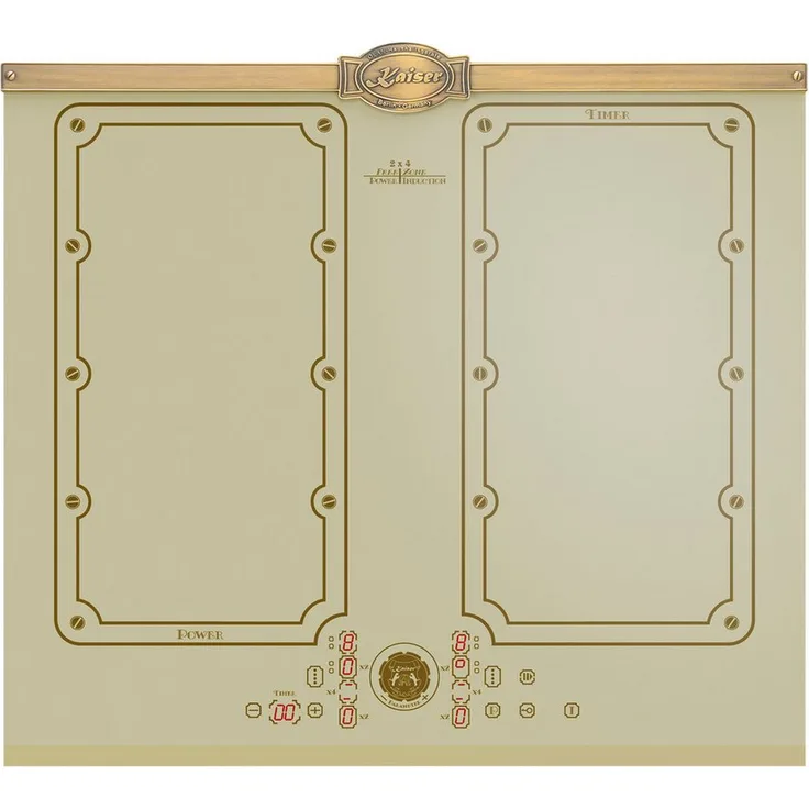Kaiser Küchengeräte Induktionskochfeld Empire KCT 6192 FI ElfEm, 60 cm Elfenbein, 4×2 FLEX Induktionszonen mit Power-Booster-Funktion und Full-Touch-Steuerung