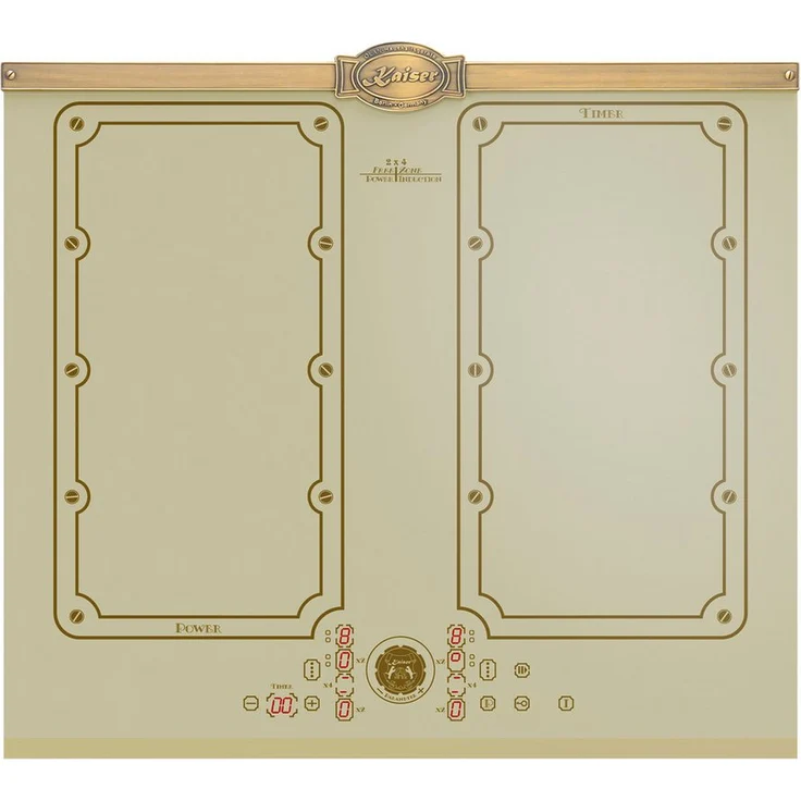 Kaiser Küchengeräte Induktionskochfeld Empire KCT 6192 FI ElfEm, 60 cm Elfenbein, 4×2 FLEX Induktionszonen mit Power-Booster-Funktion und Full-Touch-Steuerung