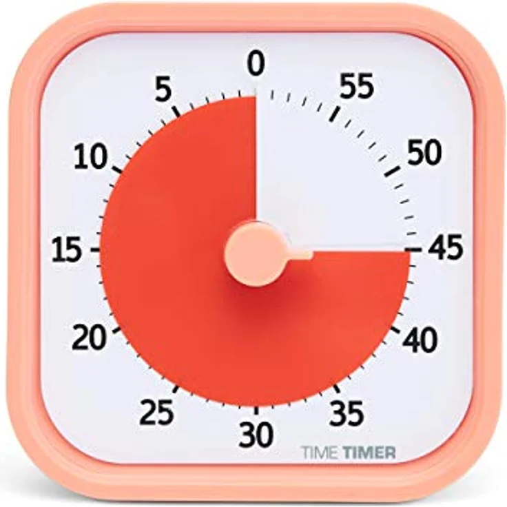 Time Timer Home MOD - 60 Minuten Visueller Timer Home Edition für Kinder – Homeschooling, Timer für Schultisch, Bürotisch und Meetings mit lautlosem Betrieb, TTM9-HDO-W – Bild 2