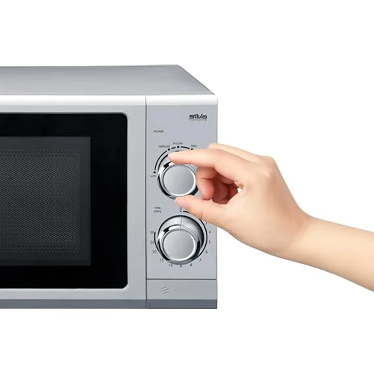 Silva MW-U 25.4, Einbaumikrowelle Silber mit 700W, 17L Garraum, Timerfunktion, Sichtfenster und 6 Leistungsstufen – Bild 6