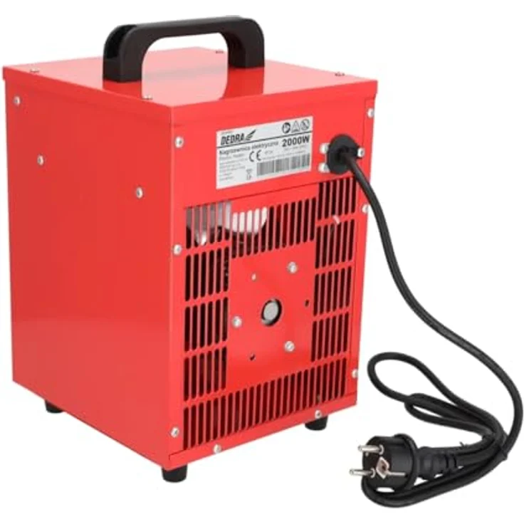 Dedra Elektrische Heizung DED9920, Tragbarer Elektroheizer mit 2000W Leistung, Metallgehäuse, Weiß – Bild 2