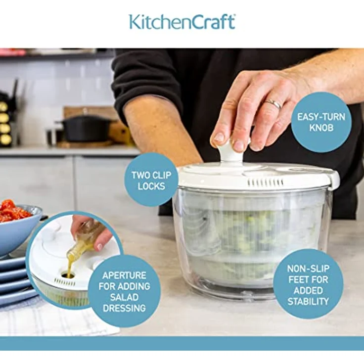 Kitchen Craft Mini-Salatschleuder 19 cm – Bild 5