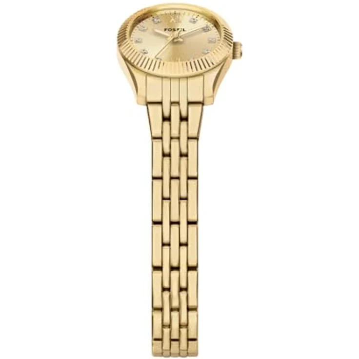 Fossil Quarzuhr ES5474 SCARLETTE, Damenuhr aus Edelstahl, gold, 5 bar wasserdicht, Zirkonia besetzt – Bild 4