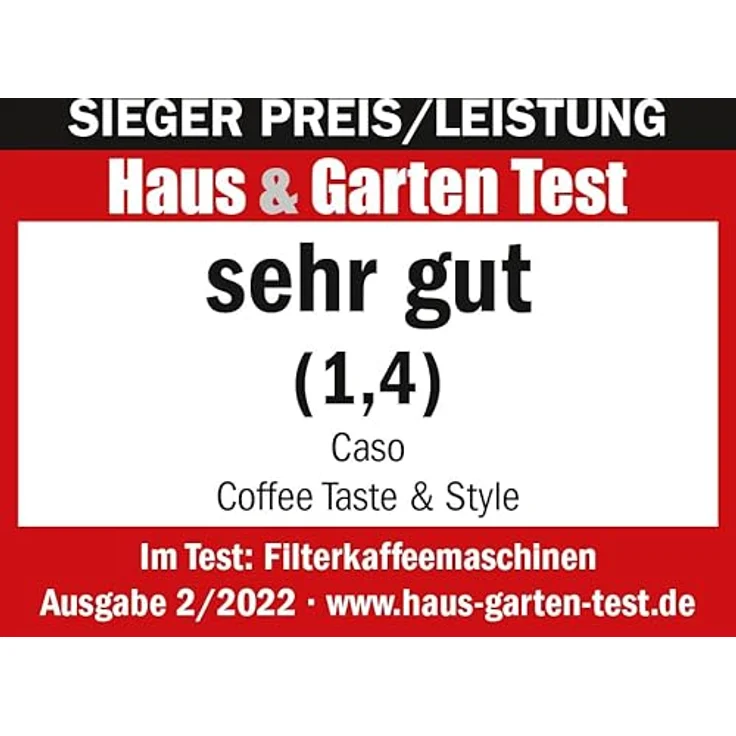 Caso 1846 Coffee Taste & Style Design Kaffeemaschine, Schwarz, Edelstahl – Bild 4