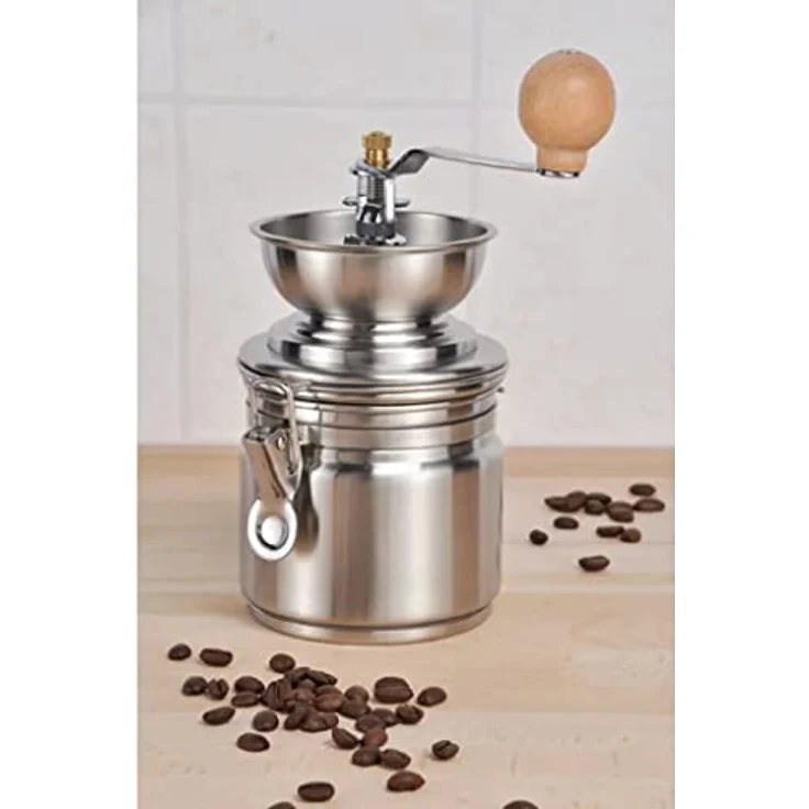 ECO Kaffeemühle mit Keramikmahlwerk, Edelstahl, individuell einstellbarer Mahlgrad, silber – Bild 2