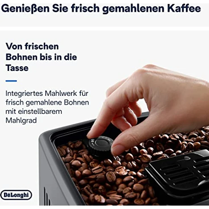 De'Longhi Dinamica Plus ECAM 372.95.TB Kaffeevollautomat mit LatteCrema Milchsystem, Cappuccino und Espresso auf Knopfdruck, Touchscreen Farbdisplay, Appsteuerung, Kaffeekannen-Funktion, Titan/Schwarz – Bild 3