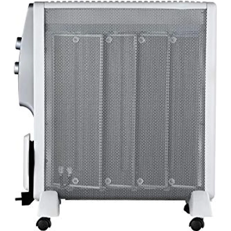PURLINE MR2000W, Mica Wärmewelle Heizgerät 2000W mit einstellbarem Thermostat, leise, für Zuhause und Büro, weiß, mit Rollen – Bild 3
