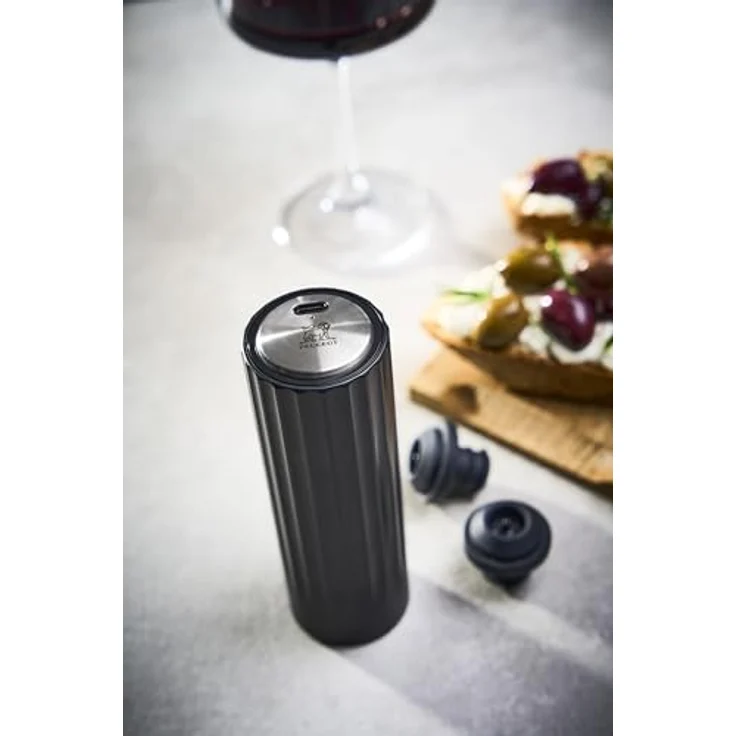 PEUGEOT PRESERVE, Elektrische Vakuumpumpe für Wein, 14 cm, schwarz, langlebiges ABS-Gehäuse, effektiver Aromaschutz – Bild 5