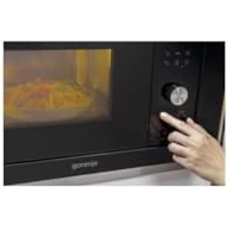 Gorenje BM201AG1BG Mikrowelle mit Grill, Einbaugerät, 800W, Garraum 20 Liter, 5 Leistungsstufen, Edelstahl, tiefschwarz - Preisvergleich – Bild 4