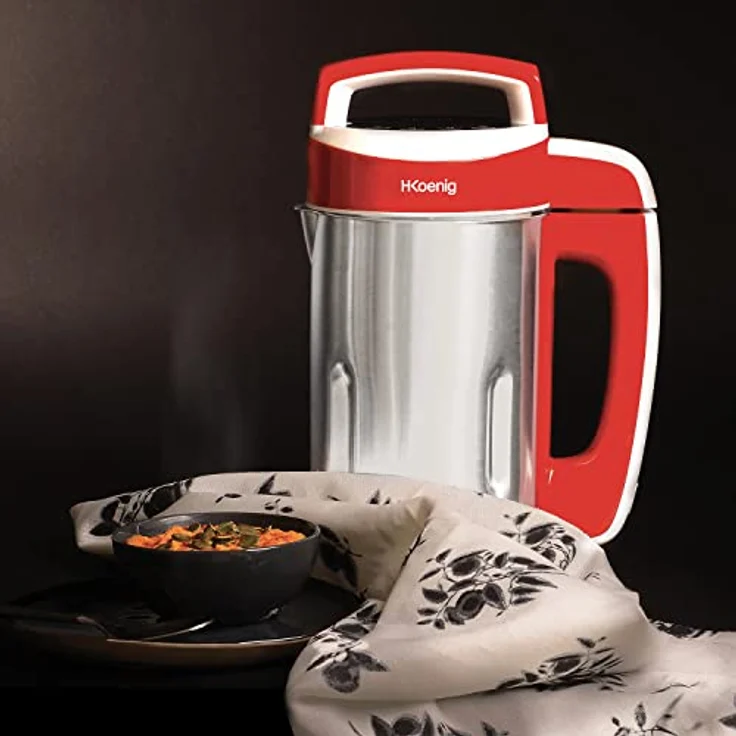 H.Koenig MXC18 Suppenzubereiter - Soup maker - 1,1 L Fassungsvermögen - Isotherm Behälter - 4 Programme - Temperatur bis 100°C - - 850 W - rot – Bild 6