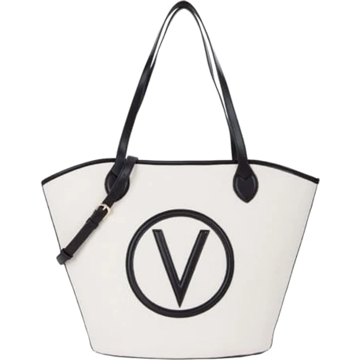 Valentino Covent Shopper Tasche, 32 cm, 100% Baumwolle, schwarz – Bild 2