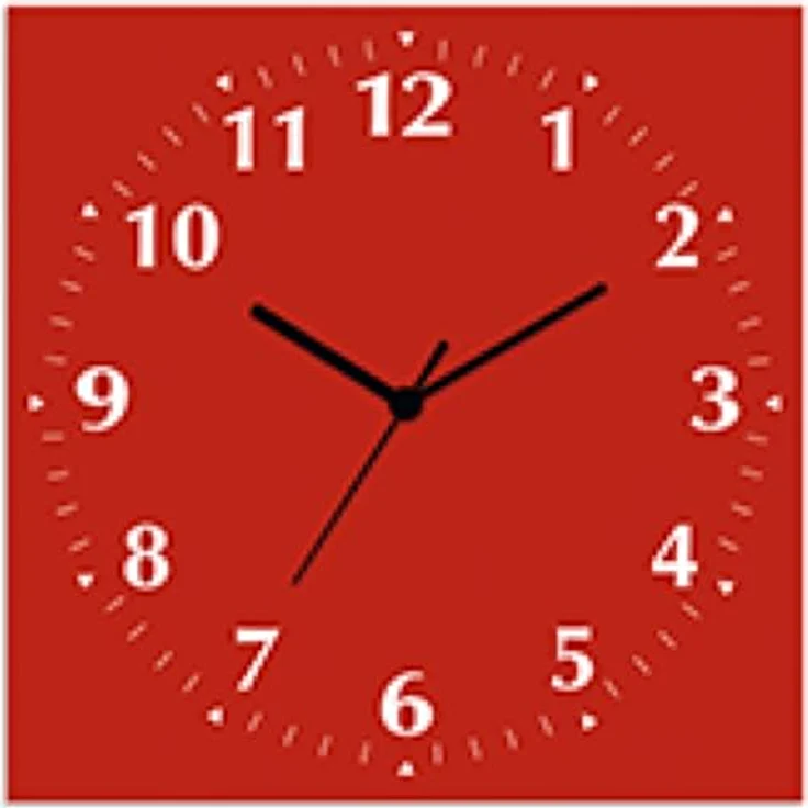 ARTLAND Wanduhr ohne Tickgeräusche Alu Funkuhr 30x30 cm Quadratisch Lautlos 12 Ziffern Farbig Schlichtes Design Rot S7KJ – Bild 1
