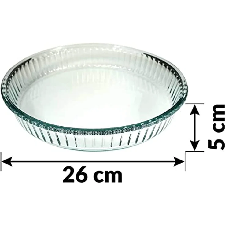 Pasabahce PB-159022 2-tlg. Borcam Auflaufformen, Rund, 1 x Ø 26 cm Höhe: 5cm 1 x Ø 32 cm Höhe: 5,5cm Spülmaschinen-, Mikrowellen-, Backofen- und Eisschrankgeeignet – Bild 6
