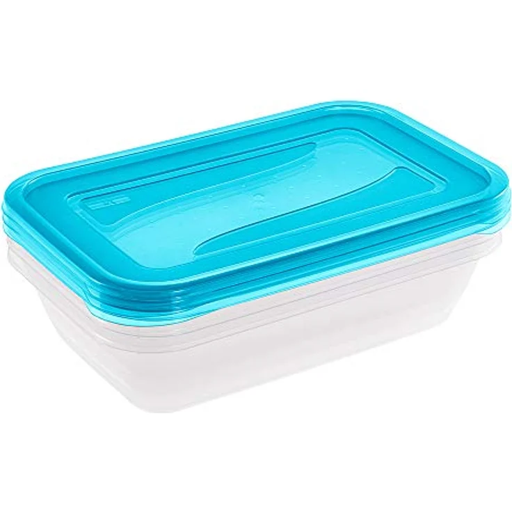keeeper Frischhaltedosenset 3-teilig, 3 x 2,4 l, 29 x 19 x 7 cm, Fredo Fresh, Blau Transparent – Bild 3
