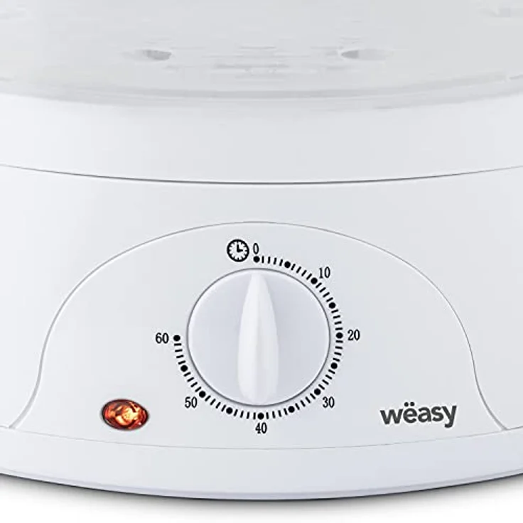 Wëasy Elektrischer Dampfgarer VEGE8 Multifunktions 9 l kompakt, 3 stapelbare Schalen zum Kochen von Eiern, Gemüse, Fleisch, Fisch, Rizkocher, Timer 60 Minuten, Vitaminaufbewahrung – Bild 5