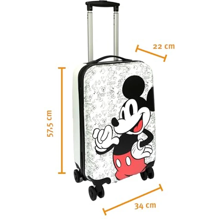 UNDERCOVER Kinderkoffer Mickey Mouse, 59 cm, 4 Rollen, mit TSA-Zahlenschloss in Schwarz – Bild 3