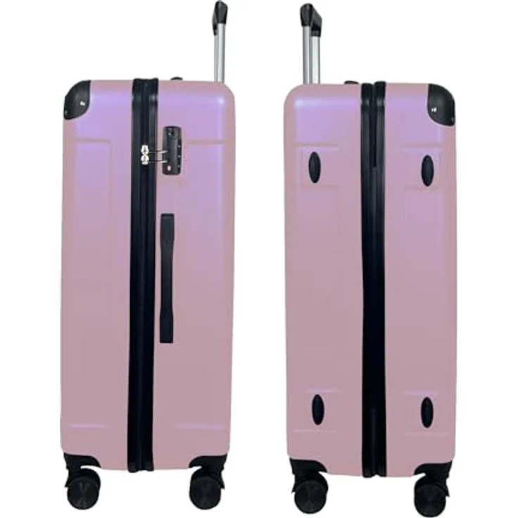 MTB Koffer Reisekoffer ABS Trolley 4 Zwillingsrollen M/L/XL Set, flexibles Hartschalenmaterial, 360° Rollen-System, SILIKONPOLSTERUNG, stapelbare Größen, Schwarz – Bild 2