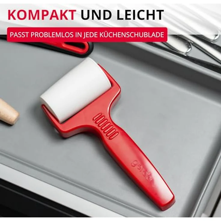 Westmark Backformwalze--roller für runde Backformen, Konisch geformt, Kunststoff, Durchmesser: 4,6 cm, Rot-Weiß, 31402270 – Bild 8