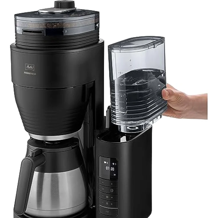 Melitta AromaFresh Pro X Therm - Filterkaffeemaschine - integriertes Mahlwerk - mit Thermoskanne - einstellbarer Mahlwerk - Tropfstopp - 8 Tassen - Schwarz (1030-12) – Bild 5