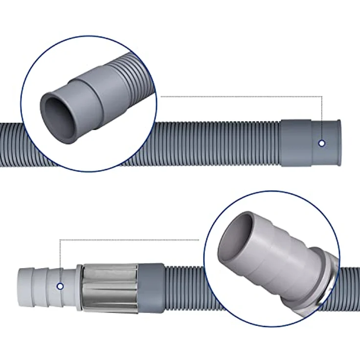 VIOKS Flexibler Ablaufschlauch Verlängerung 2m Ø 19mm-22mm Abwasserschlauch/Abfluss Schlauch Verlängerung für Waschmaschine, Geschirrspüler – Bild 5