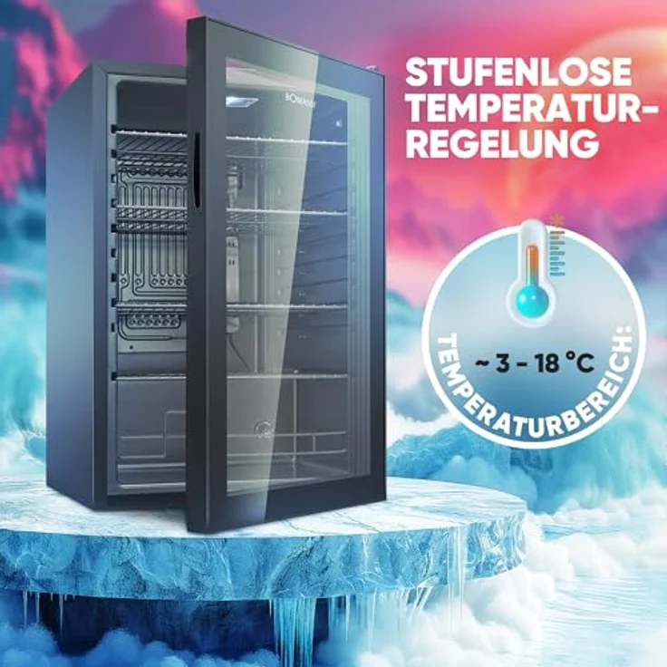 BOMANN Getränkekühlschrank KSG 7290, Glastürkühlschrank - Platz für 178 Dosen, 84.7 cm hoch, 54 cm breit – Bild 3