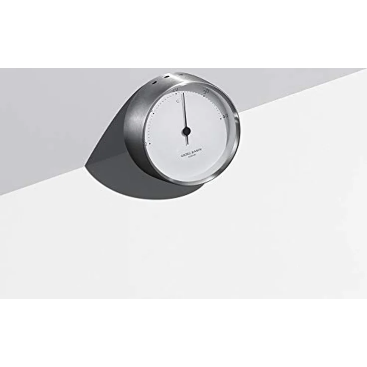 Georg Jensen Koppel Thermometer 10 cm, Edelstahl mit weißem Ziffernblatt – Bild 4