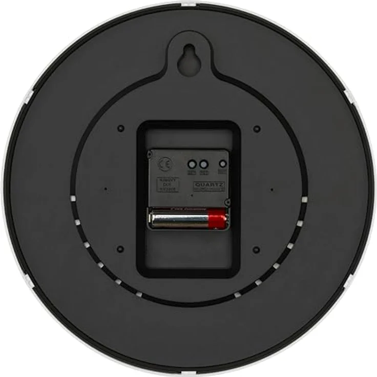 TFA Dostmann Analoge Funk-Wanduhr, 60.3550.02, höchste Genauigkeit, modern, analog, Glasabdeckung, für Büro, zu Hause, Geschenk, 245 x 245 x 42 mm, Weiss – Bild 4