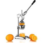 Mahlzeit Edelstahl Saftpresse manuell | Hebel Zitruspresse | Handpresse, Fruchtsaftpresse, Orangenpresse, Zitronenpresse für mehr Saft | Entsafter für Orangen, Zitronen, Limetten (Silber)