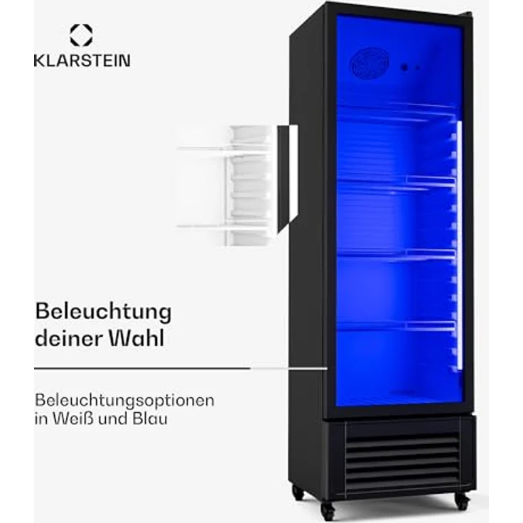 Klarstein GrandCooler HEA-GCoolerBK-306L, 306 Liter Getränkekühlschrank mit doppelt verglaster Tür, schwarz, energieeffizient, verstellbare Regale, LED-Beleuchtung – Bild 4