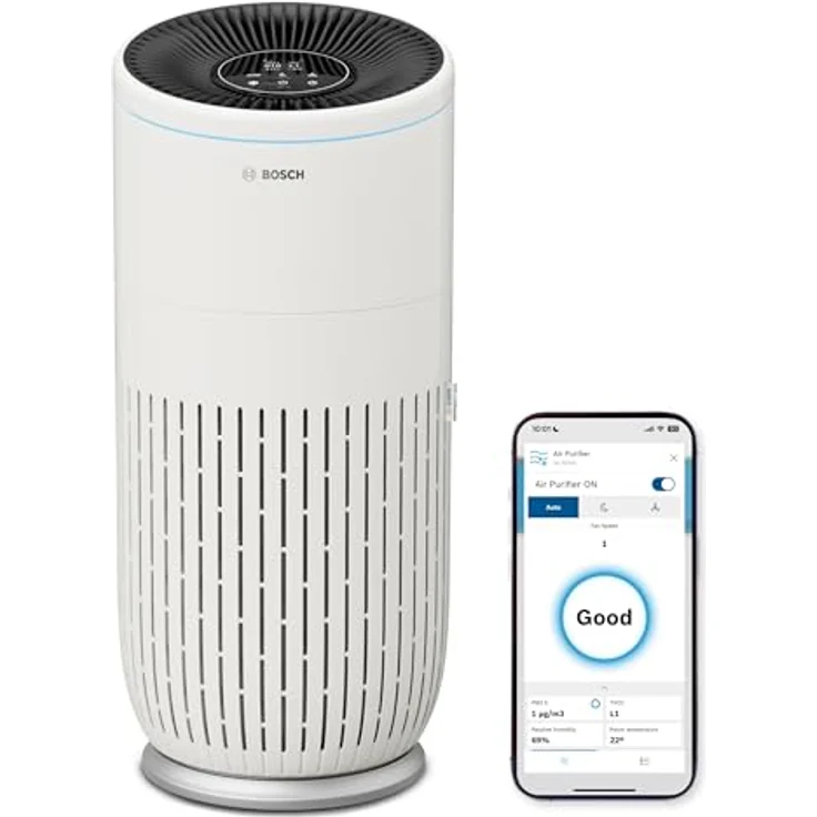 Bosch Air 6000i, App-gesteuerter Luftreiniger für Räume bis 125 m², 4-in-1 Luftfilter, Smart Sensor, Automatikmodus, Ruhemodus (< 25 dB(A)), CADR 600 m³/h – Bild 1