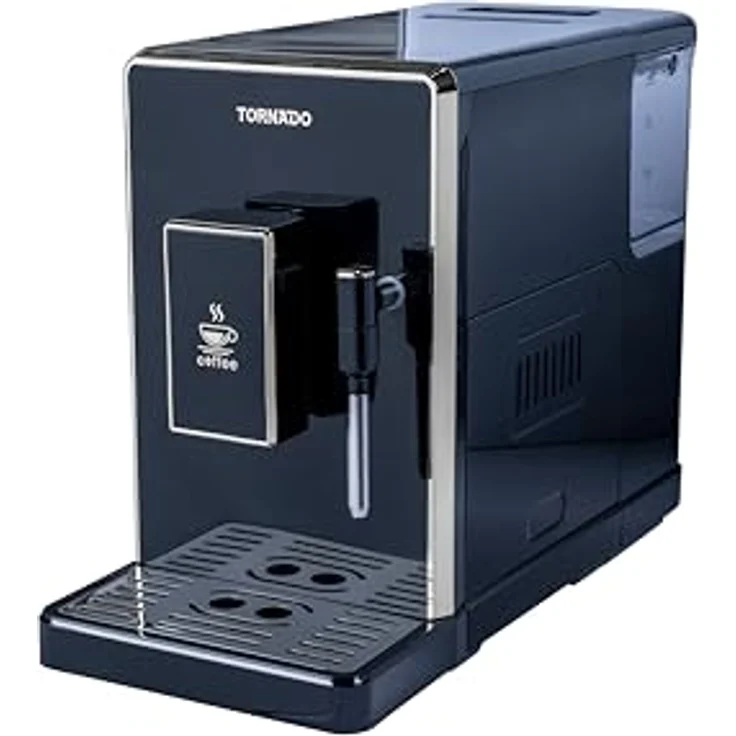 Tornado Kaffeevollautomat TCM-9008AGS, 20 Bar Kaffeeautomat in Gold Schwarz mit Milchaufschäumer – Bild 1