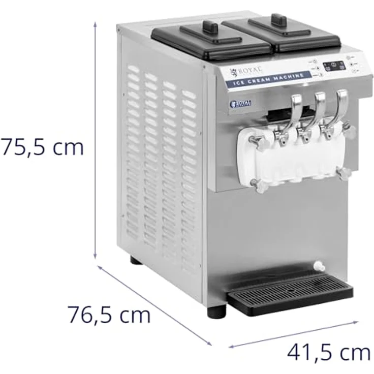 Royal Catering RCSI-18A Softeismaschine 16 l/h 1350 W 14,2 l für Eiscreme und Sorbet LED-Anzeige Tropfschale Edelstahl Frozen Joghurt Maschine Gastro Eismaschine Softeisautomat – Bild 6