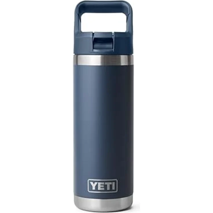 YETI Rambler C Flasche, 18 oz (532 ml) mit auslaufsicherem Trinkhalmdeckel, Edelstahl, navy – Bild 2